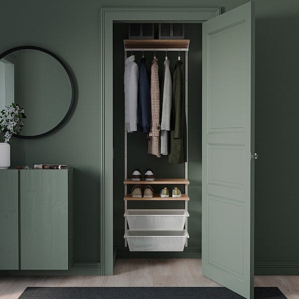 Ikea BOAXEL - Wardrobe combination, white/oak, 62x40x201 cm
