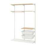 BOAXEL wardrobe combination, white/oak, 125x40x201 cm