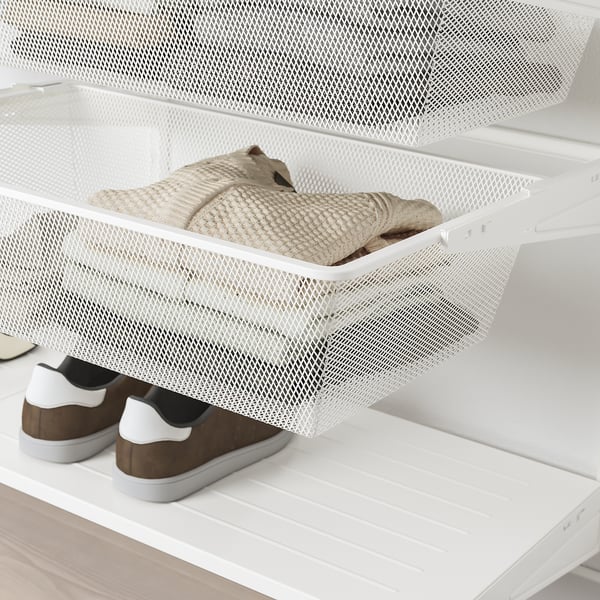 BOAXEL wardrobe combination, white, 187x40x201 cm