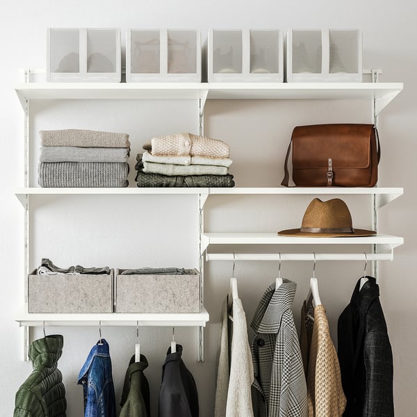 BOAXEL wardrobe combination, white, 125x40x101 cm