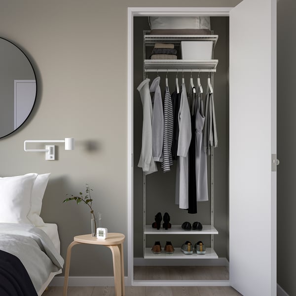 BOAXEL wardrobe combination, white, 62x40x201 cm