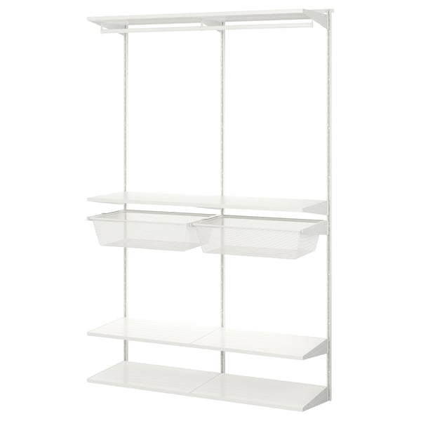 BOAXEL wardrobe combination, white, 125x40x201 cm