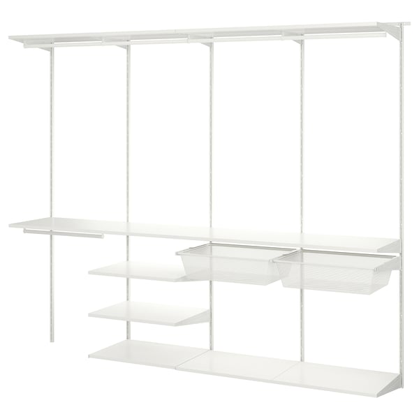 BOAXEL wardrobe combination, white, 245x40x201 cm