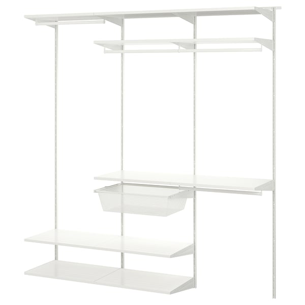 BOAXEL wardrobe combination, white, 187x40x201 cm
