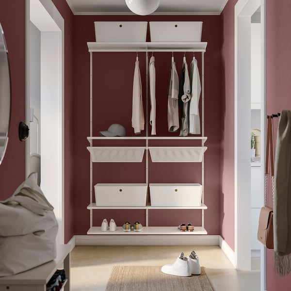 BOAXEL wardrobe combination, white, 125x40x201 cm