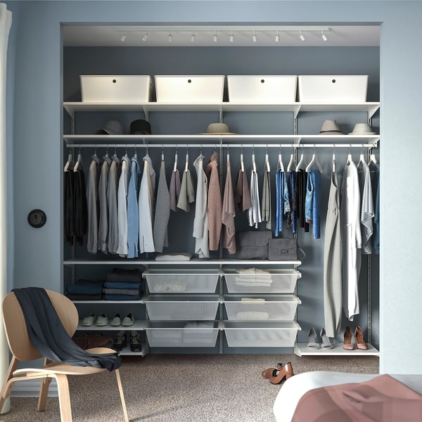 BOAXEL - BOAXEL Wardrobe combination, white, 245x40x201 cm