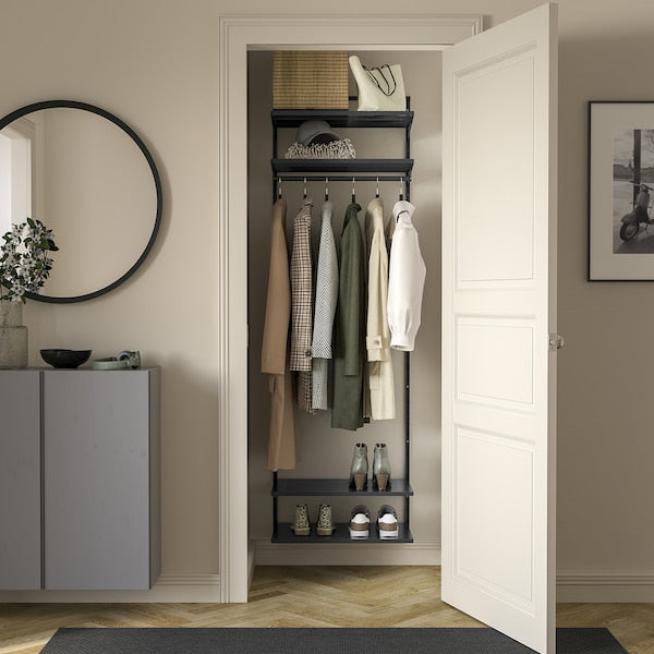 BOAXEL - Wardrobe combination, anthracite, 62x40x201 cm