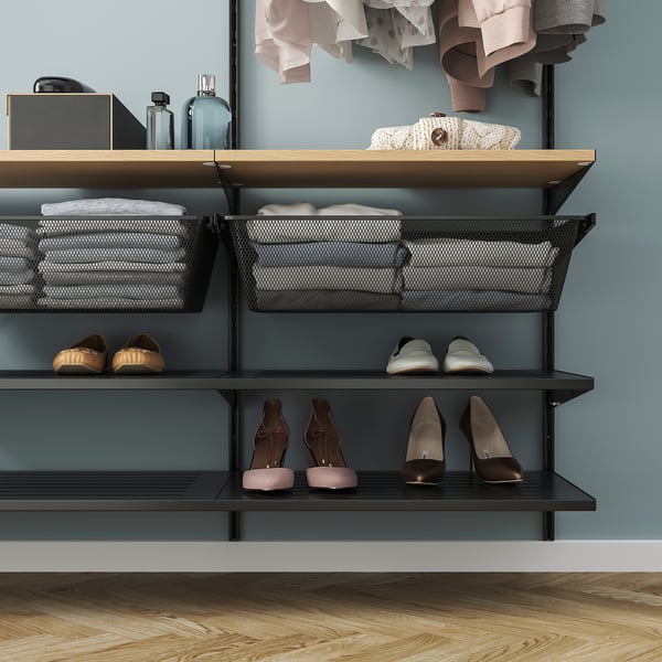 BOAXEL - BOAXEL Wardrobe combination, anthracite/oak, 125x40x201 cm