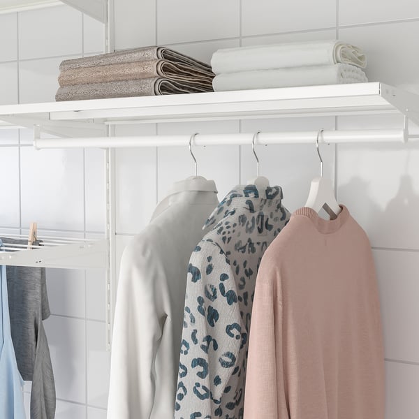BOAXEL - BOAXEL Laundry combination, white/metal, 227x40x101 cm