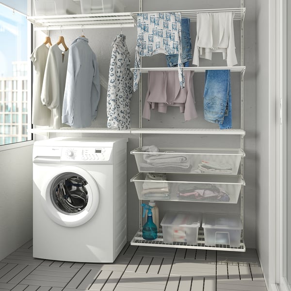 BOAXEL - BOAXEL Laundry combination, white, 165x40x201 cm