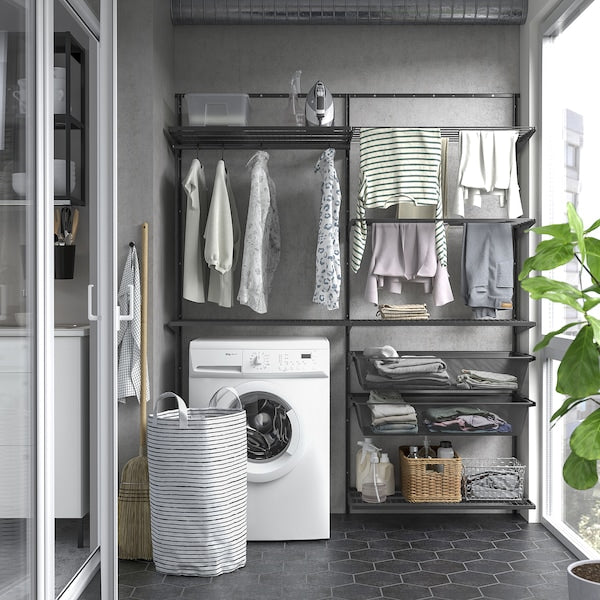 BOAXEL - Laundry combination, anthracite, 165x40x201 cm