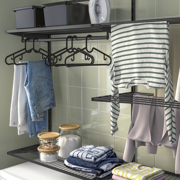 BOAXEL - BOAXEL Laundry combination, anthracite, 165x40x201 cm