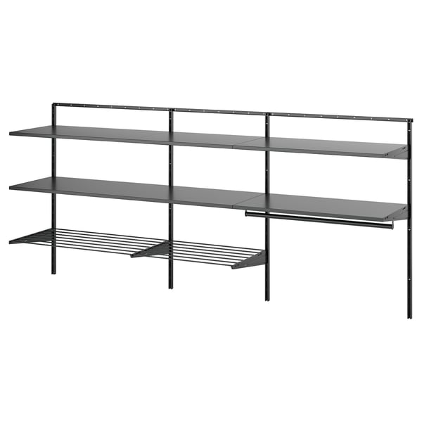 BOAXEL - BOAXEL Laundry combination, anthracite/metal, 227x40x101 cm