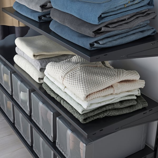 BOAXEL shelf, metal anthracite, 80x40 cm