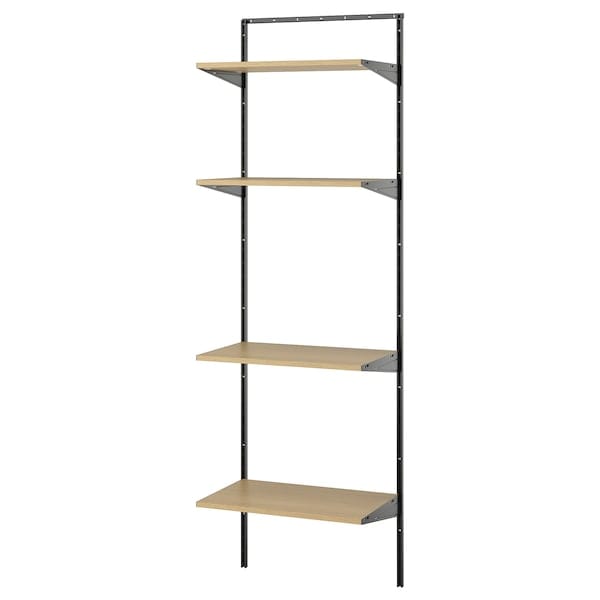 BOAXEL - BOAXEL Shelving unit, anthracite/oak, 62x40x201 cm