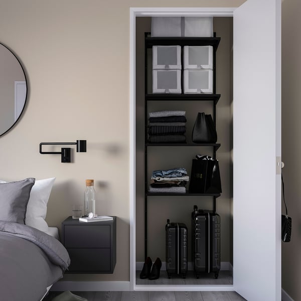 BOAXEL shelving unit, anthracite, 62x40x201 cm