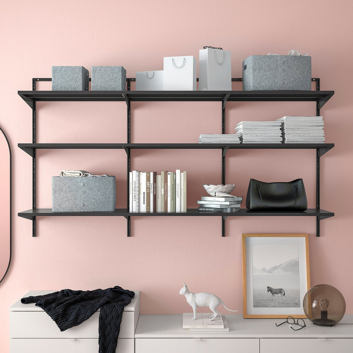 BOAXEL shelving unit, anthracite, 182x40x101 cm