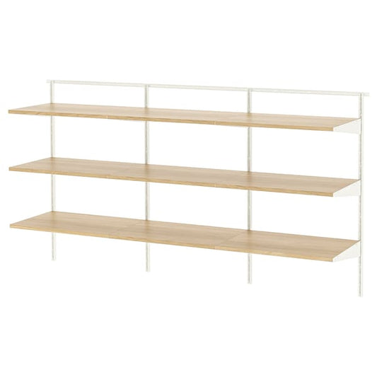 BOAXEL - Shelving unit, white/oak, 187x40x101 cm