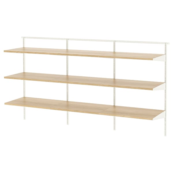 BOAXEL - BOAXEL Shelving unit, white/oak, 187x40x101 cm