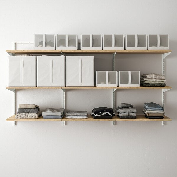 BOAXEL - Shelving unit, white/oak, 187x40x101 cm