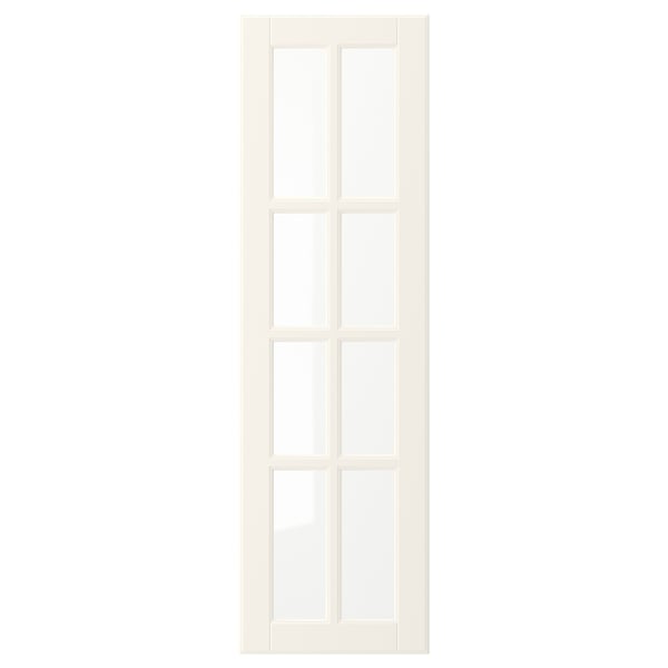 BODBYN glass door, off-white, 30x100 cm