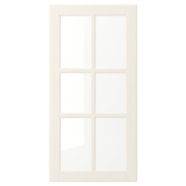 BODBYN glass door, off-white, 40x80 cm