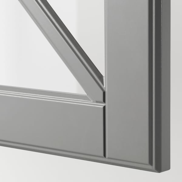 BODBYN - BODBYN Glass door with crossbar, grey, 40x40 cm