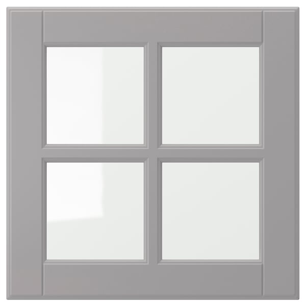 BODBYN - BODBYN Glass door, grey, 40x40 cm