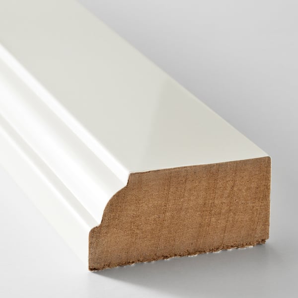BODBYN contoured deco strip/moulding, off-white, 221x6 cm