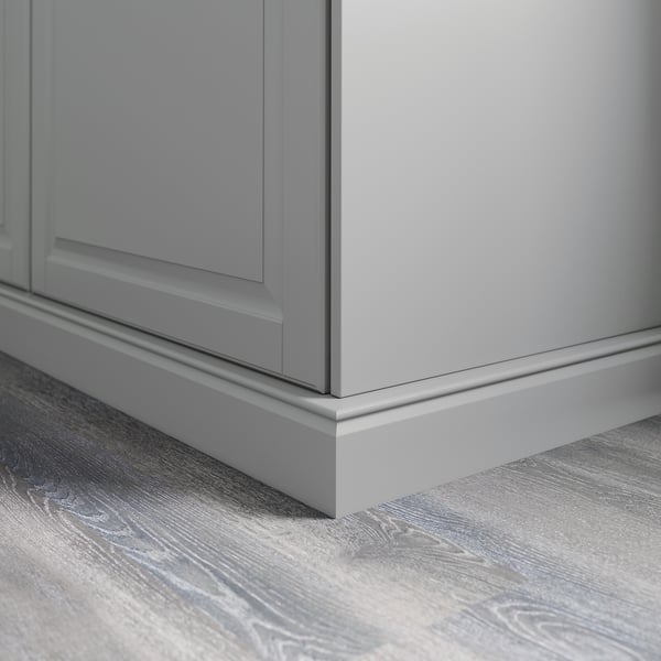 BODBYN decorative plinth, grey, 221x8 cm