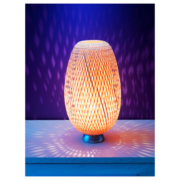 BÖJA table lamp, bamboo/handmade, 20 cm