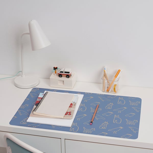 BÖNSYRSA desk pad, animal pattern, 60x37 cm