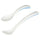 BÖRJA feeding spoon and baby spoon, white/blue