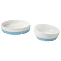 BÖRJA plate/bowl, white/blue