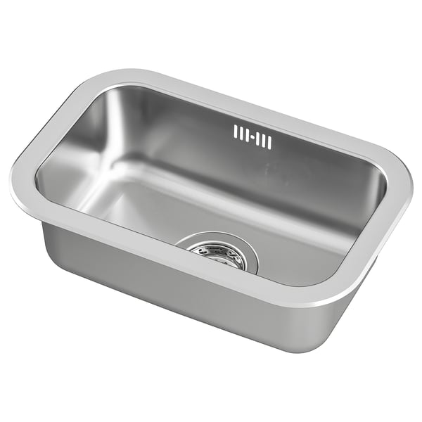 BOHOLMEN inset sink, 1 bowl, stainless steel, 47x30 cm