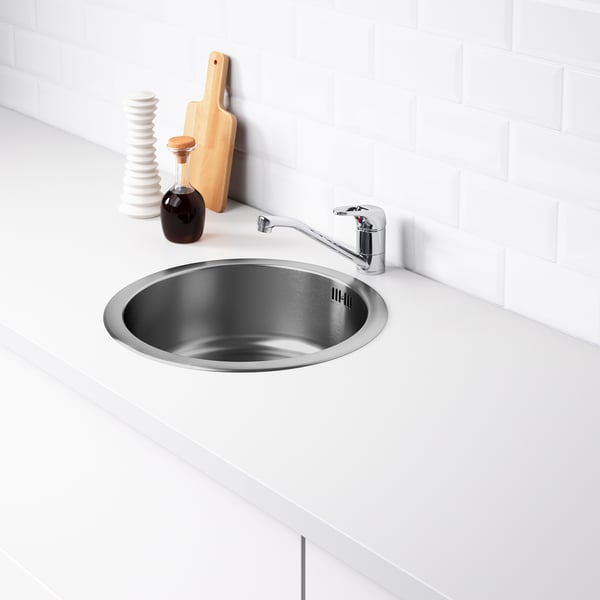 BOHOLMEN inset sink, 1 bowl, stainless steel, 45 cm