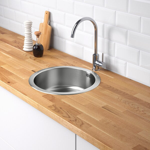 BOHOLMEN - Built-in 1-bowl sink, stainless steel, 45 cm