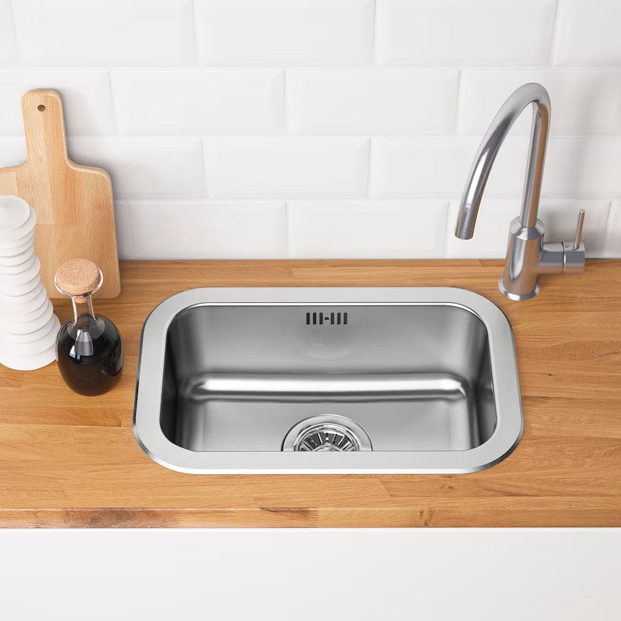 Ikea BOHOLMEN Single-bowl inset sink, stainless steel, 47x30 cm