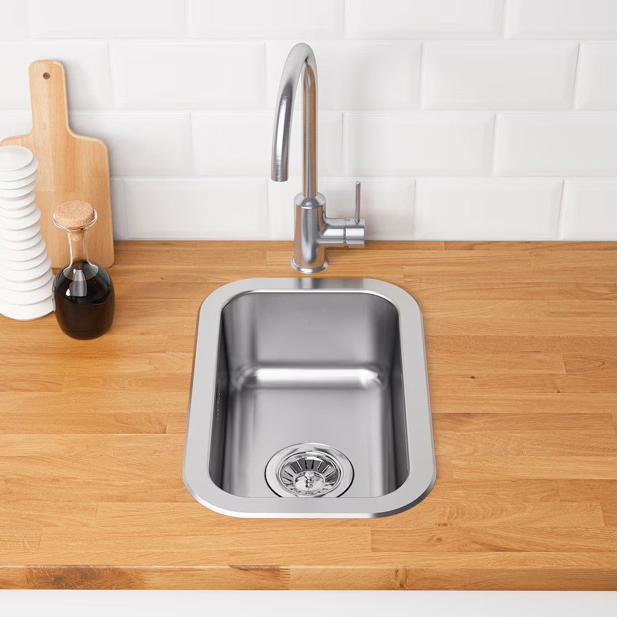 BOHOLMEN Single-bowl inset sink, stainless steel, 47x30 cm