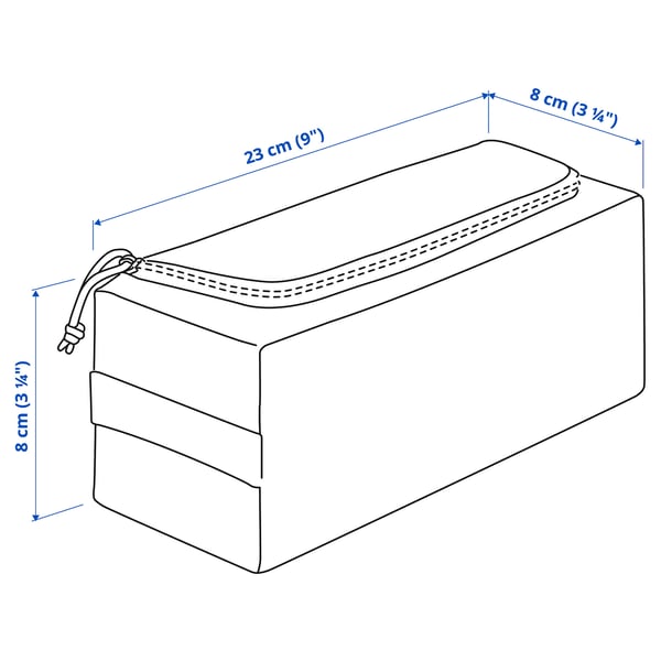 BOLLÖSUND toiletry bag, beige, 23x8x8 cm