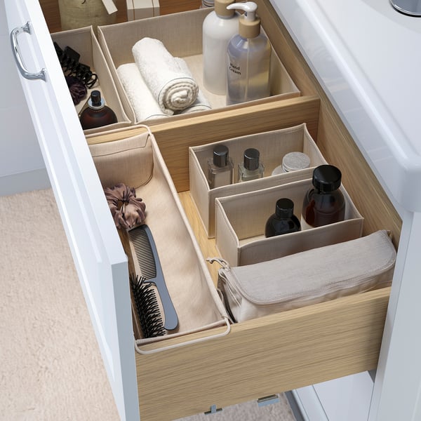 BOLLÖSUND - BOLLÖSUND Drawer organisers, set of 4, beige