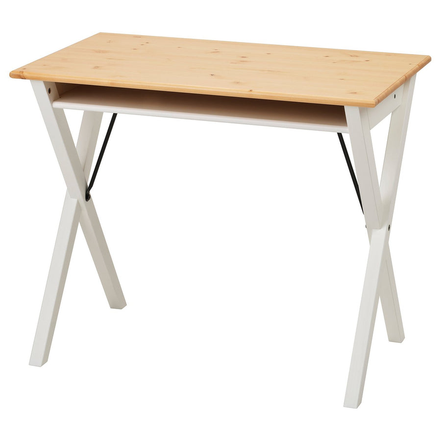 BOLLPOJKE / BLECKBERGET desk and chair, white/orange-brown, 85x93x53 cm
