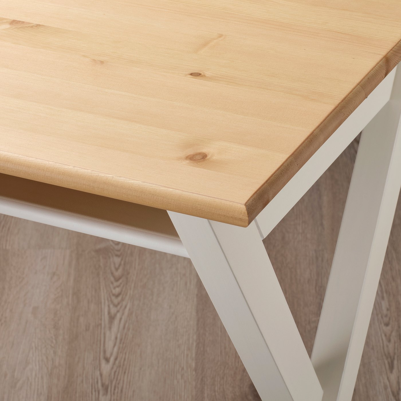 BOLLPOJKE desk, pine/white, 90x65x27 cm