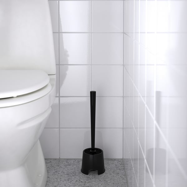 BOLMEN toilet brush/holder, black
