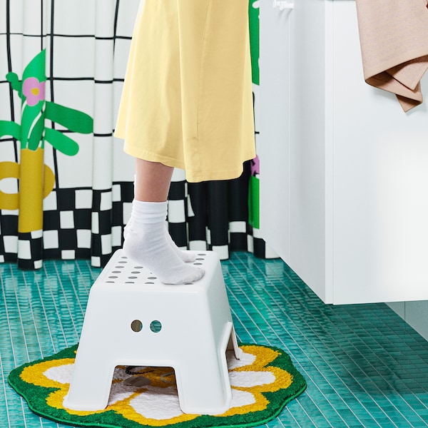 BOLMEN step stool, white, 44 cm