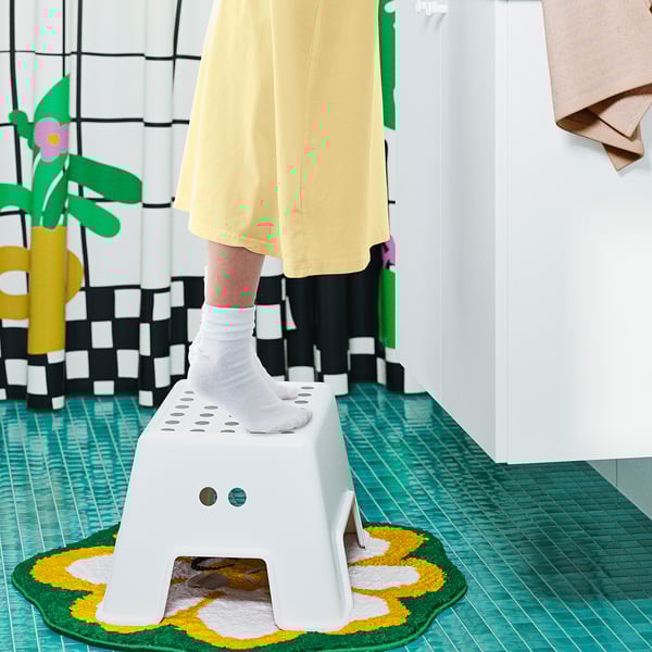 BOLMEN step stool, white, 44 cm