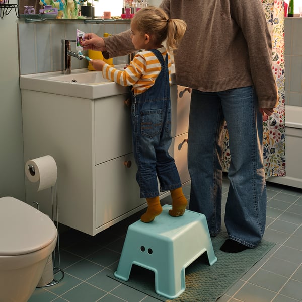 BOLMEN step stool, light turquoise