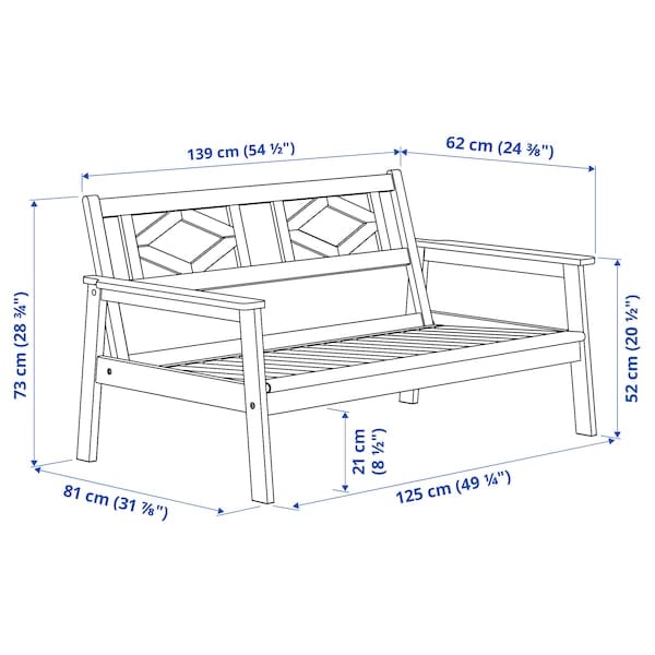 Ikea BONDHOLMEN - 2-seater outdoor sofa, white/beige/Frösön/Duvholmen beige