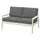 BONDHOLMEN 2-seat sofa, outdoor, white/beige/Frösön/Duvholmen dark grey, 124x88x81 cm