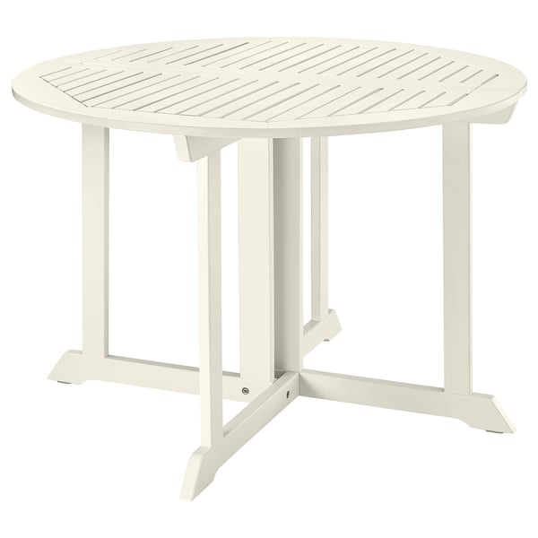 BONDHOLMEN table, outdoor, white/beige, 108 cm